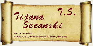 Tijana Sečanski vizit kartica